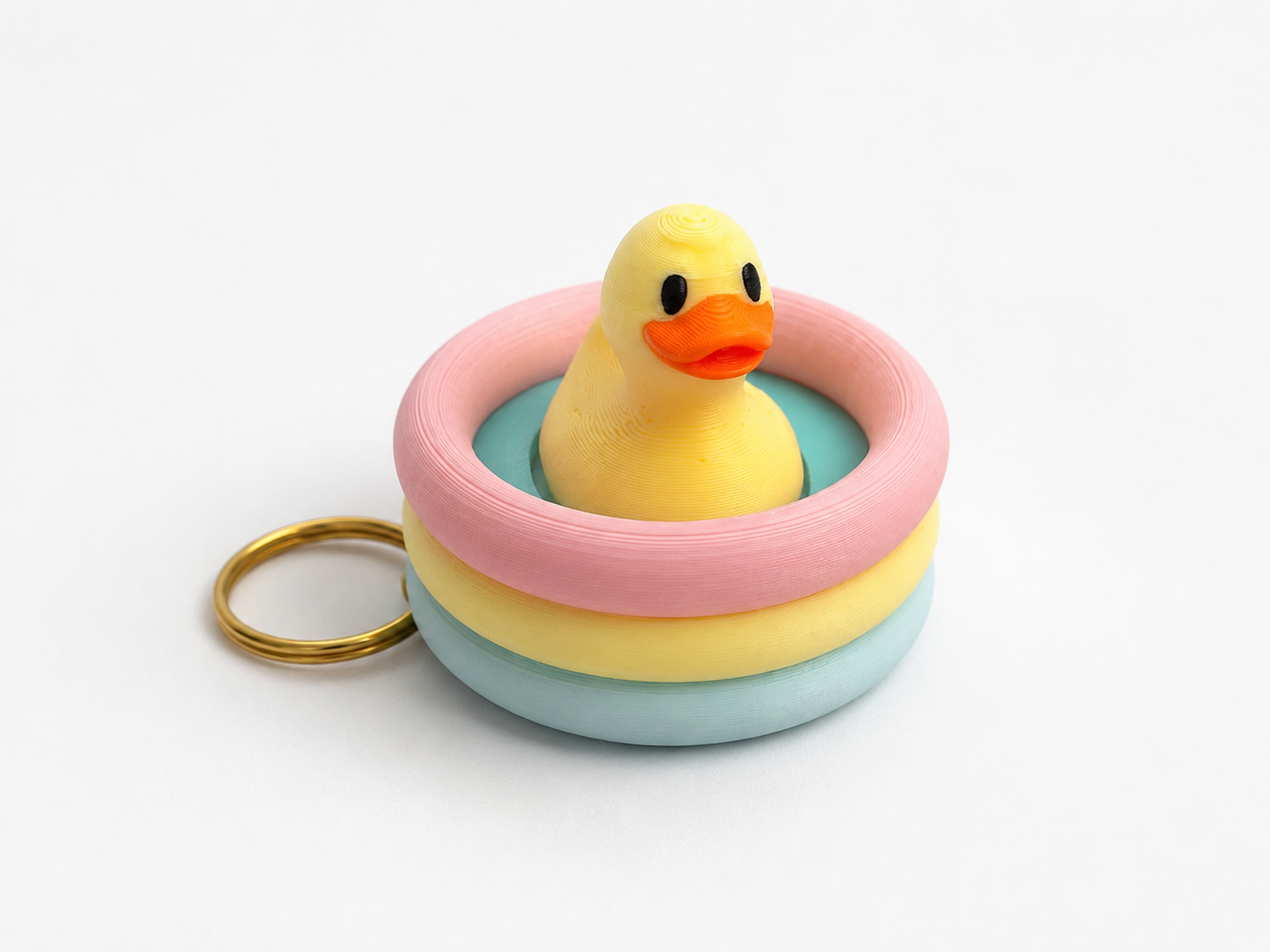 Badeendje Fidget Clicker Sleutelhanger – 3D Geprint
