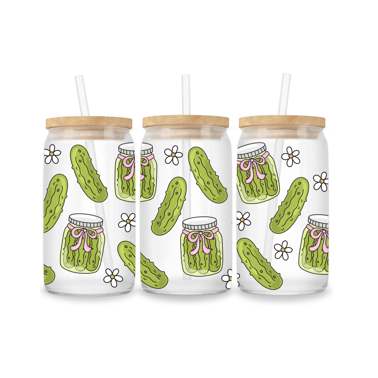 Glass Iced Coffee Cup 16oz - Pickle