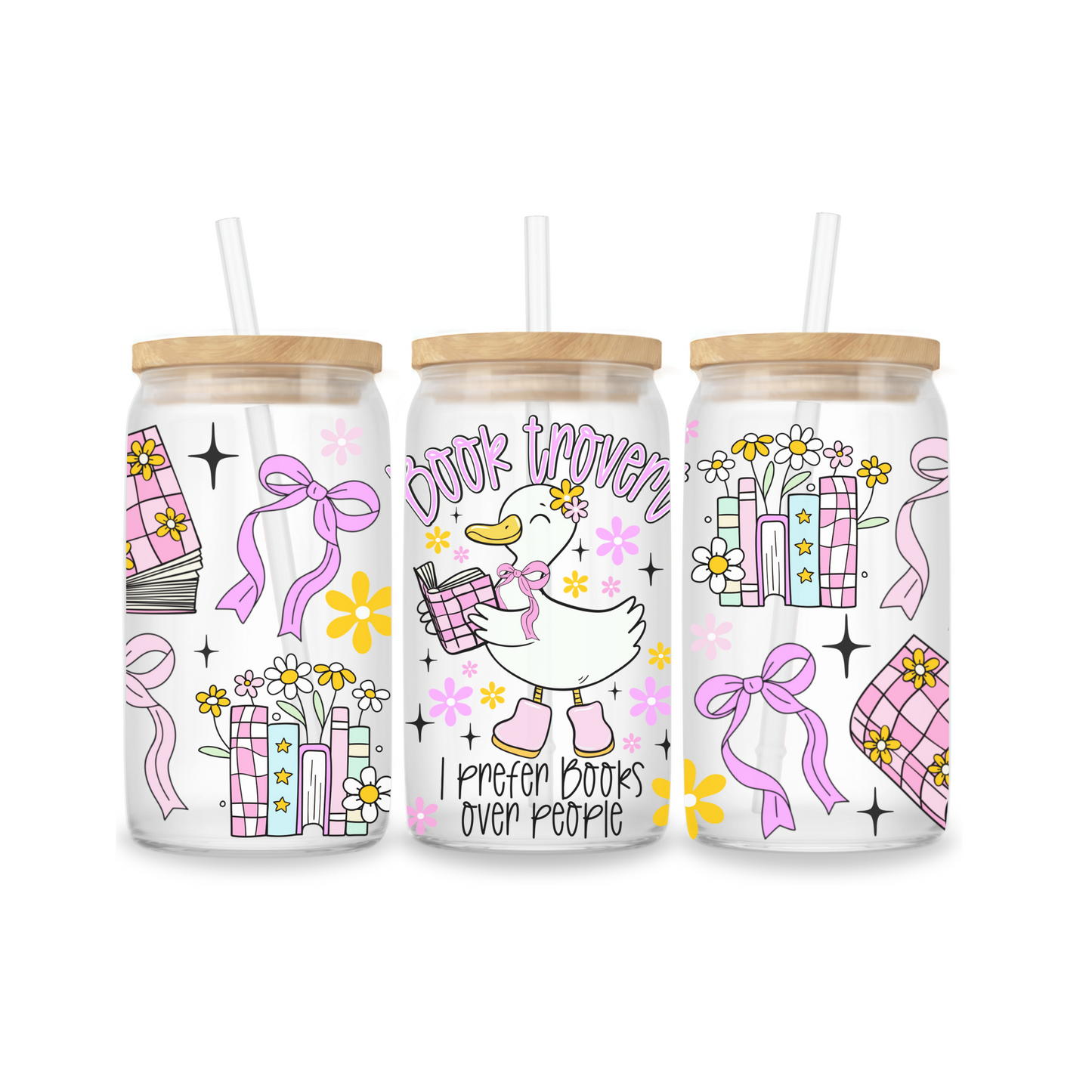 Glazen Iced Coffee Cup 16oz - Books and Goose