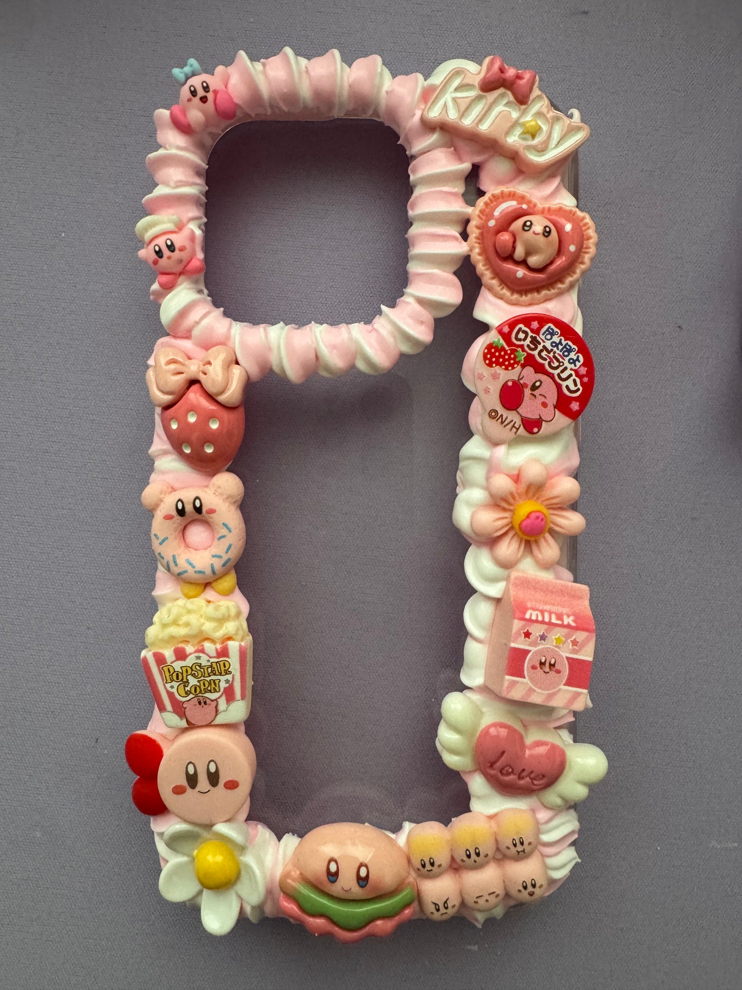 Luxuriöse Kawaii Decoden Handyhülle – Kirby Pink 🎀