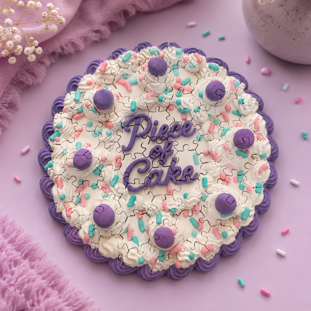 Piece of Cake™ 3D Geprinte Taartpuzzel met Bewaardoosje – 16 cm