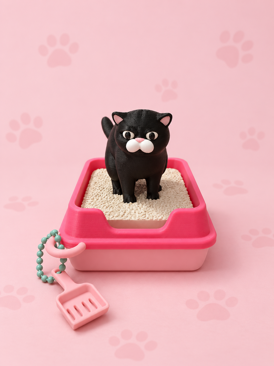 Kackende Katzen-Clicker – 3D-gedrucktes Fidget im Katzenklo