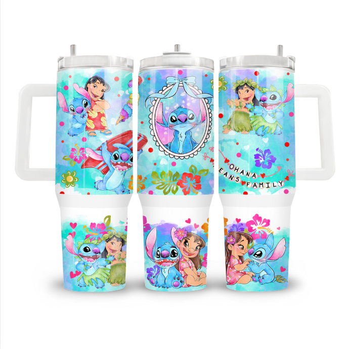 ✨ Magic Sips 40oz Tumbler – With Handle & Straw - Stitch