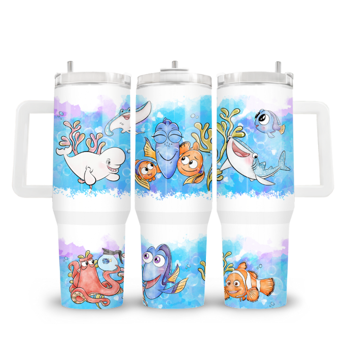 ✨ Magic Sips 40oz Tumbler – mit Griff & Strohhalm - Nemo