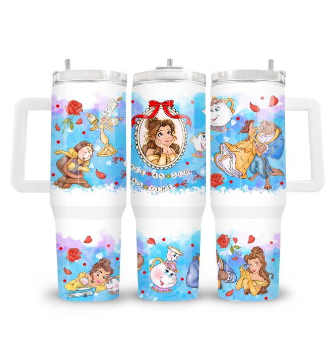 ✨ Magic Sips 40oz Tumbler – With Handle & Straw - Princess B