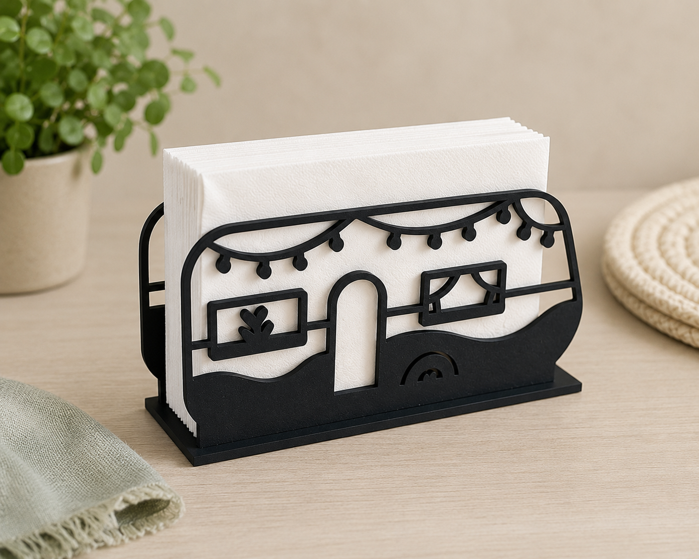 Camping Servethouder Caravan – 3D Geprint | Servethouder met Caravan Design