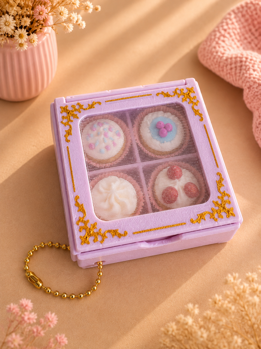 3D Geprint Tartelettes Doosje met 4 Clickers & Keychain