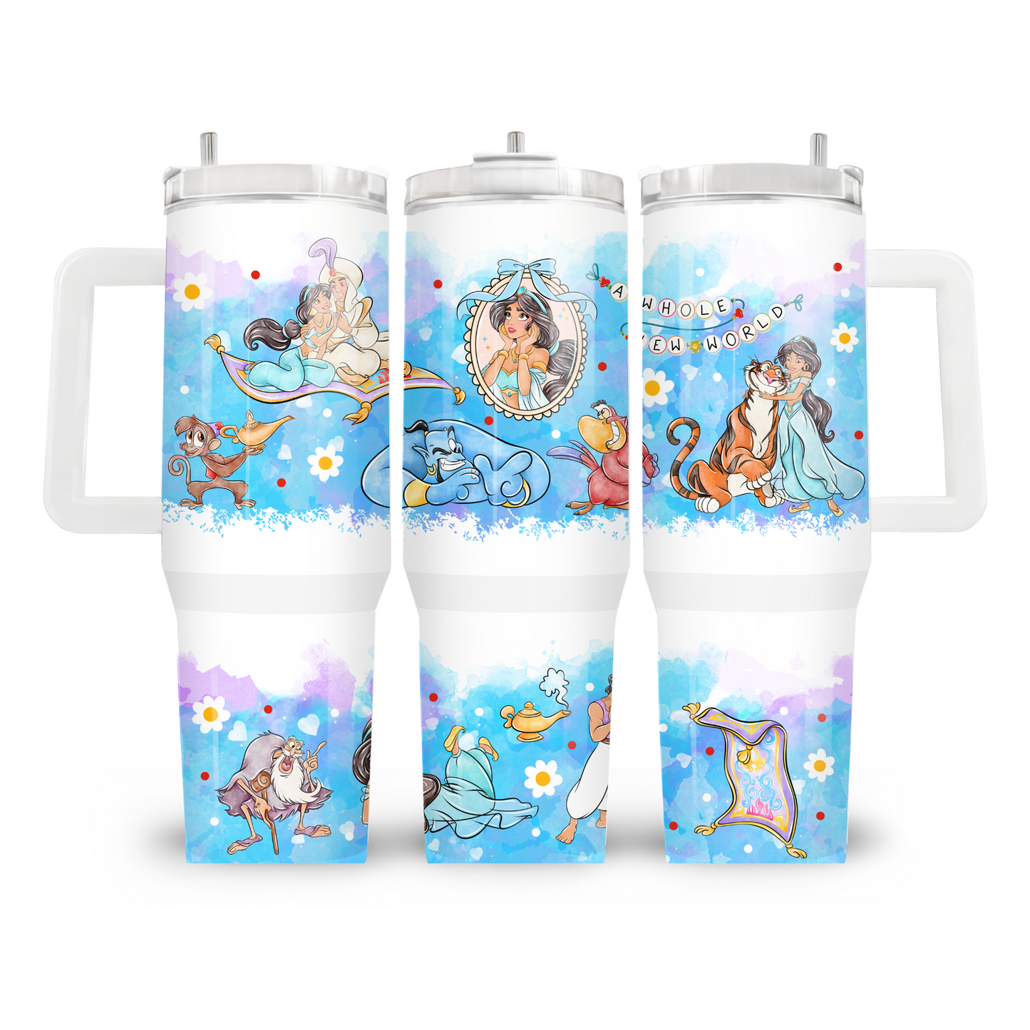 ✨ Magic Sips 40oz Tumbler – With Handle & Straw - Jasmin