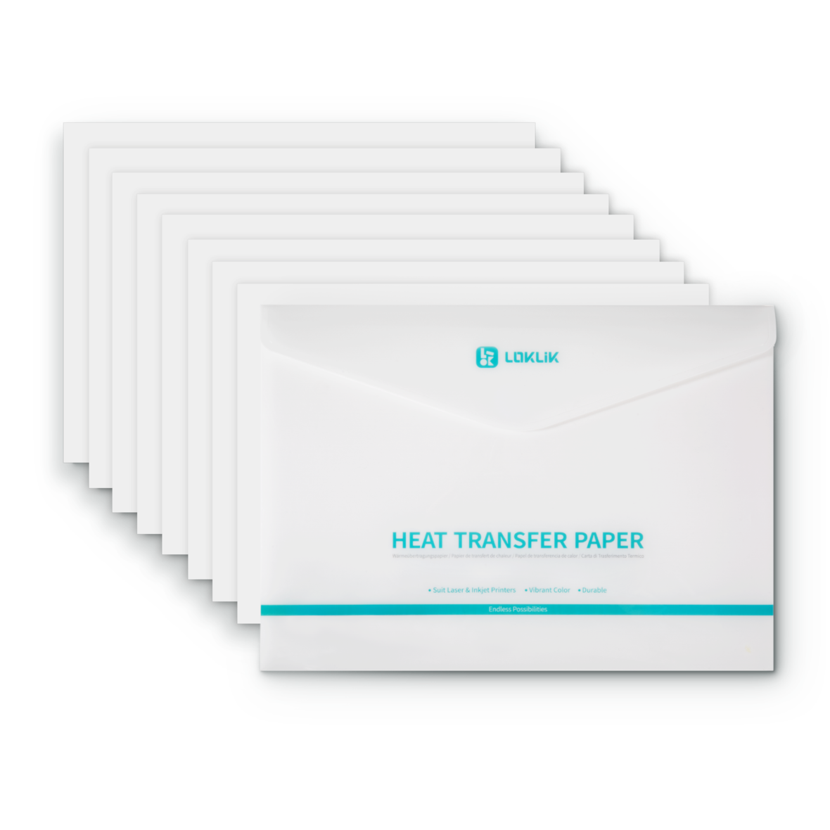 LOKLiK Transferpapier - helle Stoffe - 8 Blatt
