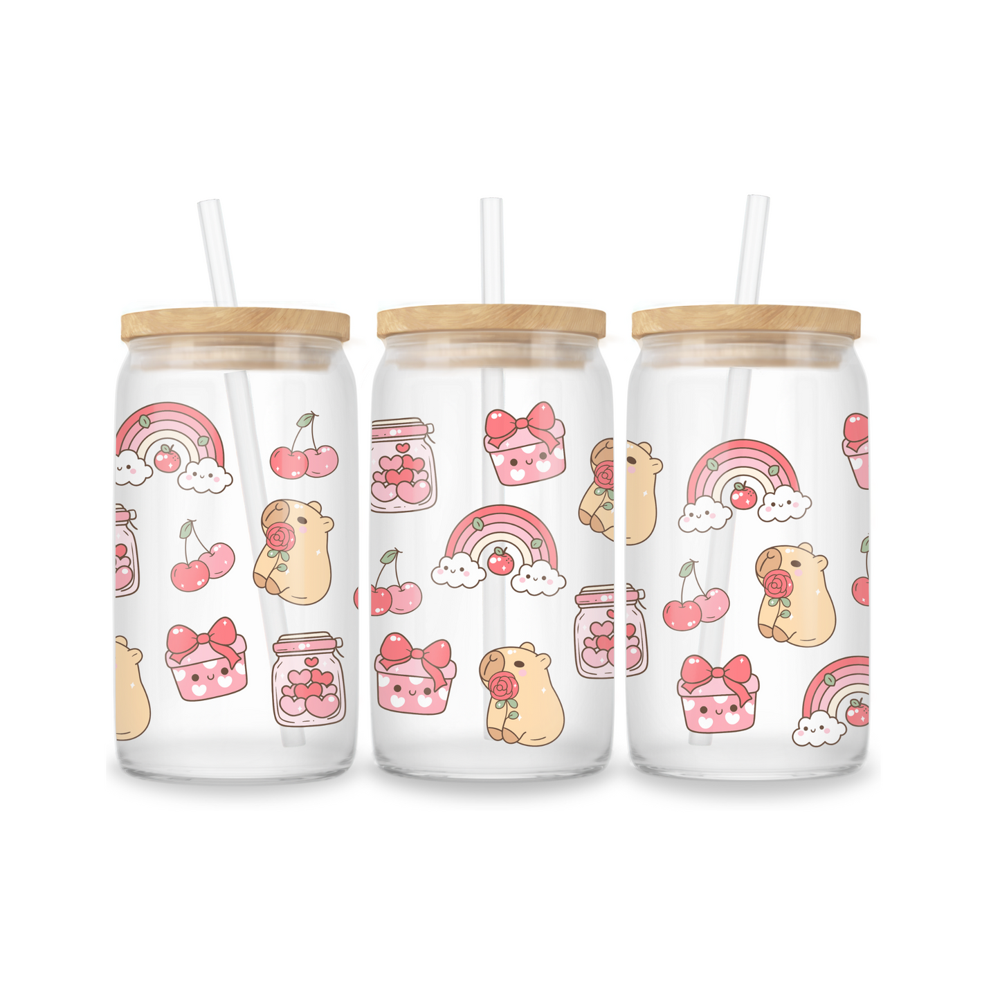 Glazen Iced Coffee Cup 16oz - Capybara