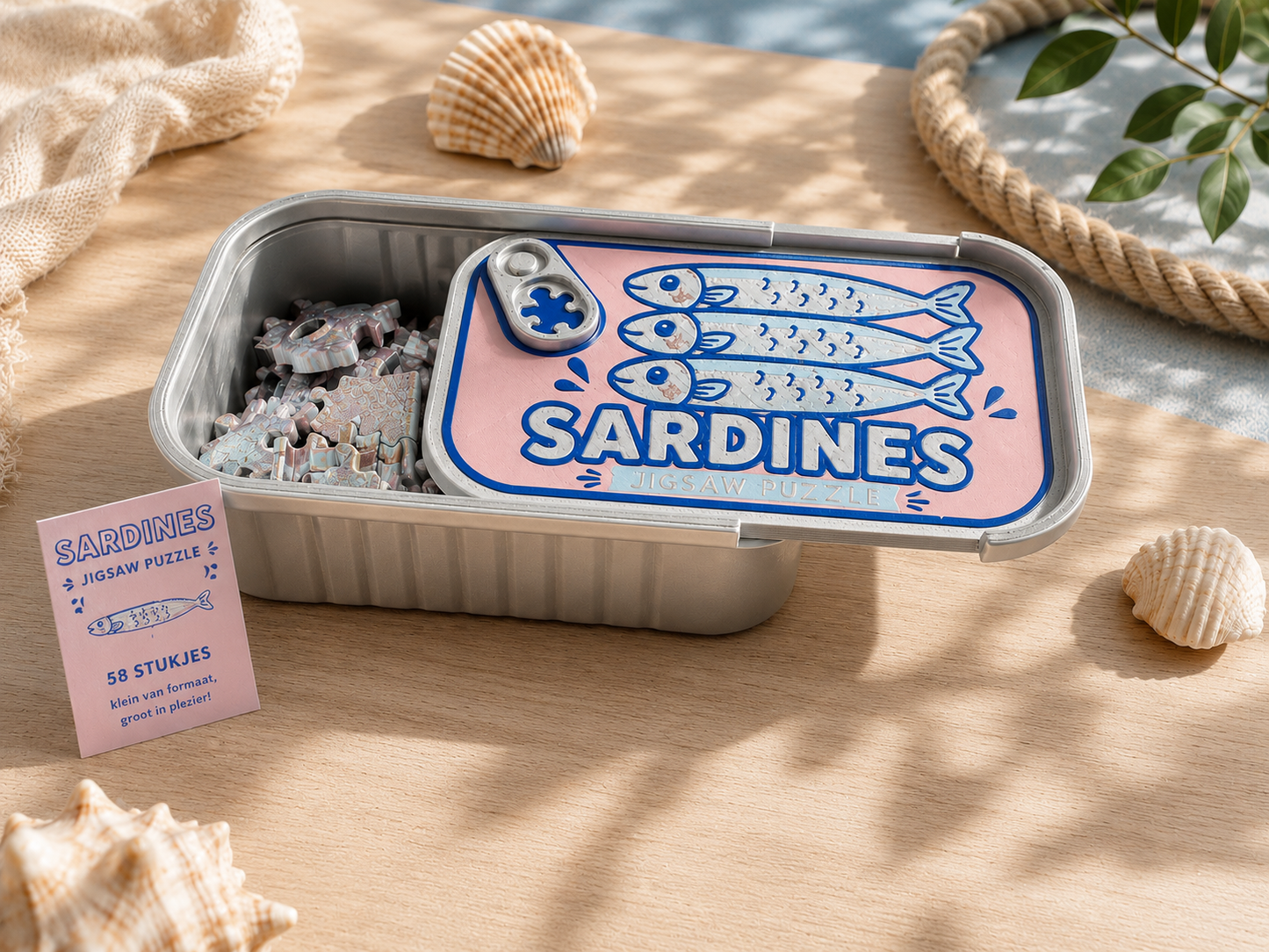 Sardines Jigsaw Puzzle – 58-delige Puzzel in Sardineblikje