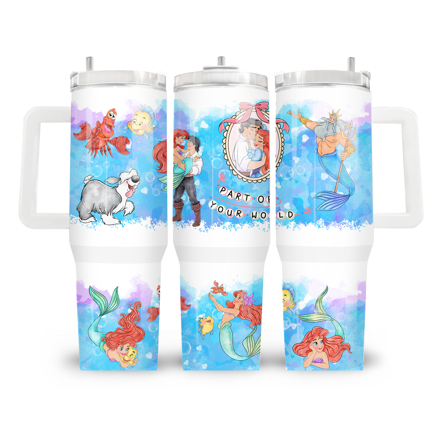 ✨ Magic Sips 40oz Tumbler – With Handle & Straw - Ariel