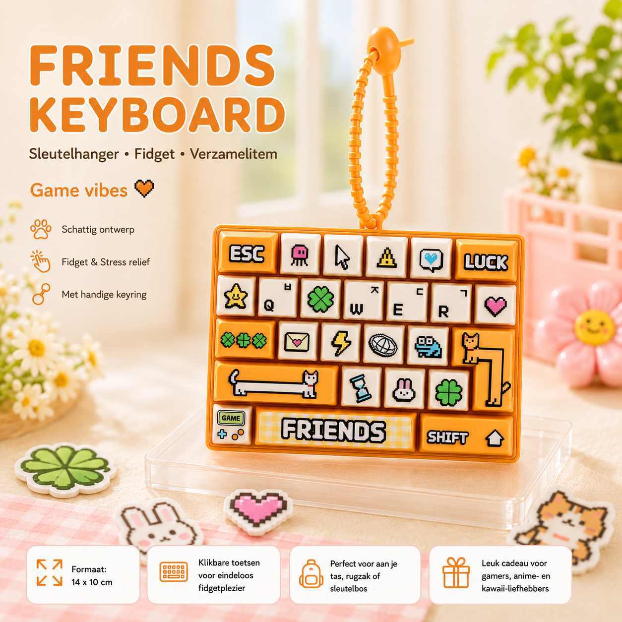 Friends Keyboard Fidget Sleutelhanger