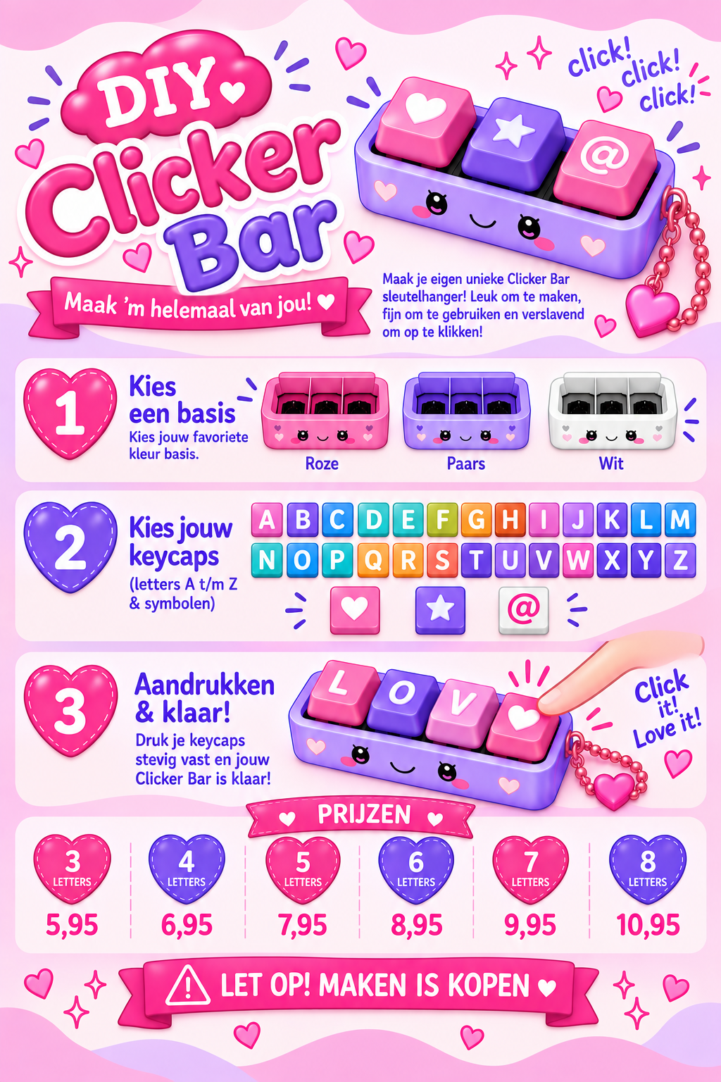 DIY Clicker Bar Schlüsselanhänger | Selbst zusammenstellen