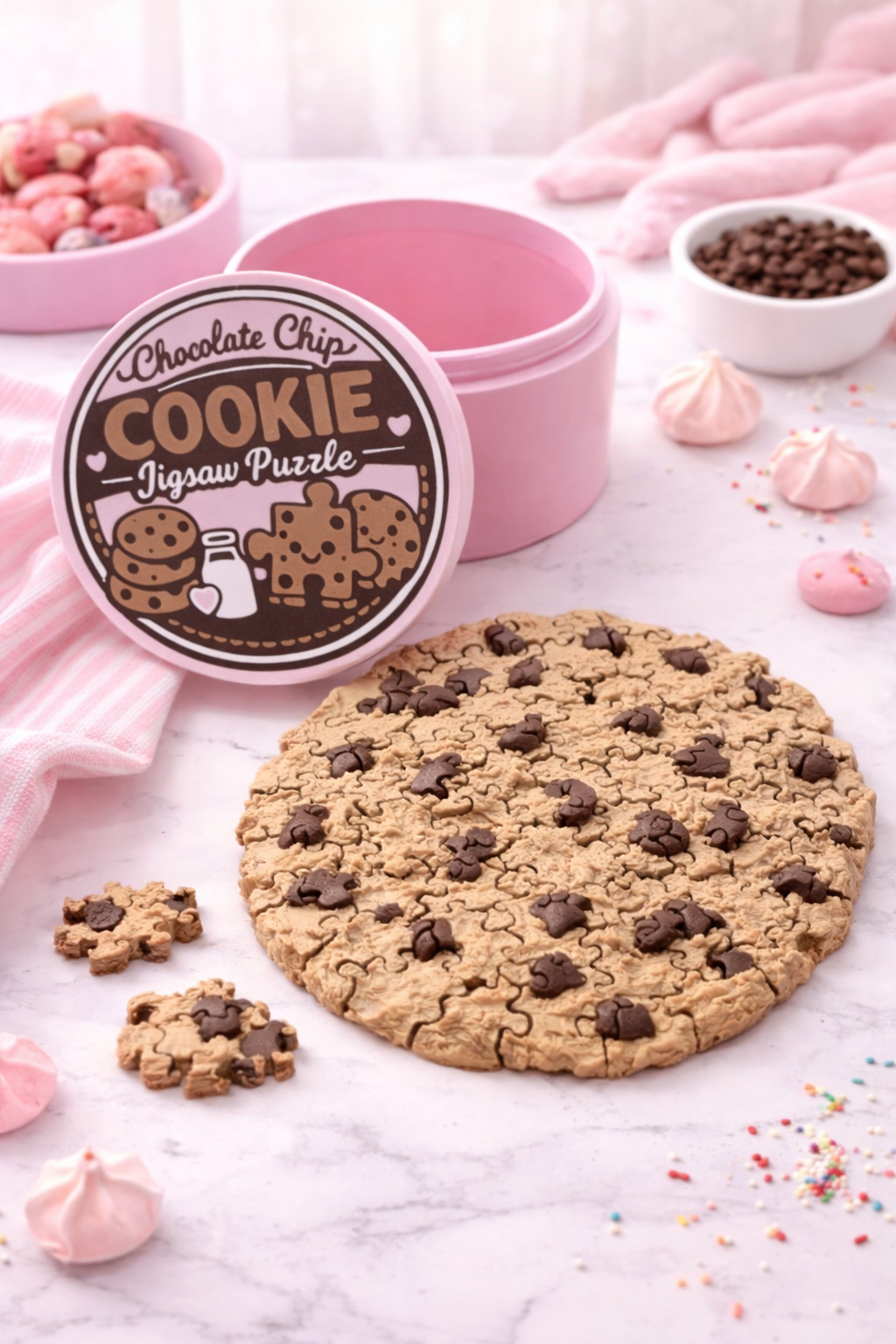 Chocolate-Chip-Cookie-Puzzle – 3D-gedrucktes Mini-Puzzle in Aufbewahrungsbox