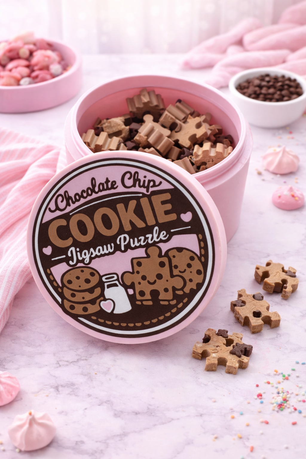 Chocolate-Chip-Cookie-Puzzle – 3D-gedrucktes Mini-Puzzle in Aufbewahrungsbox
