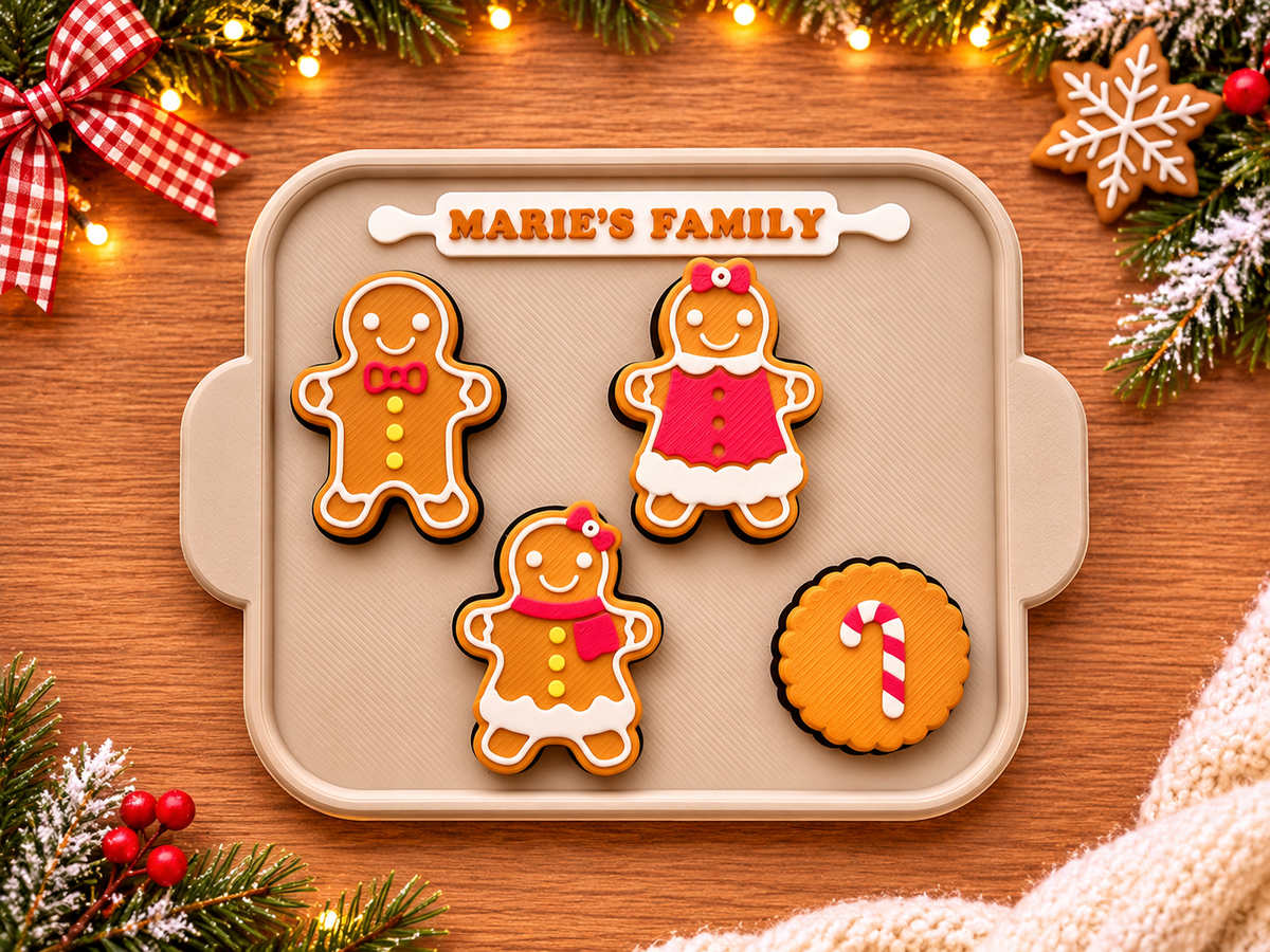Gingerbread Family Clickers – Gepersonaliseerd Kerstcadeau
