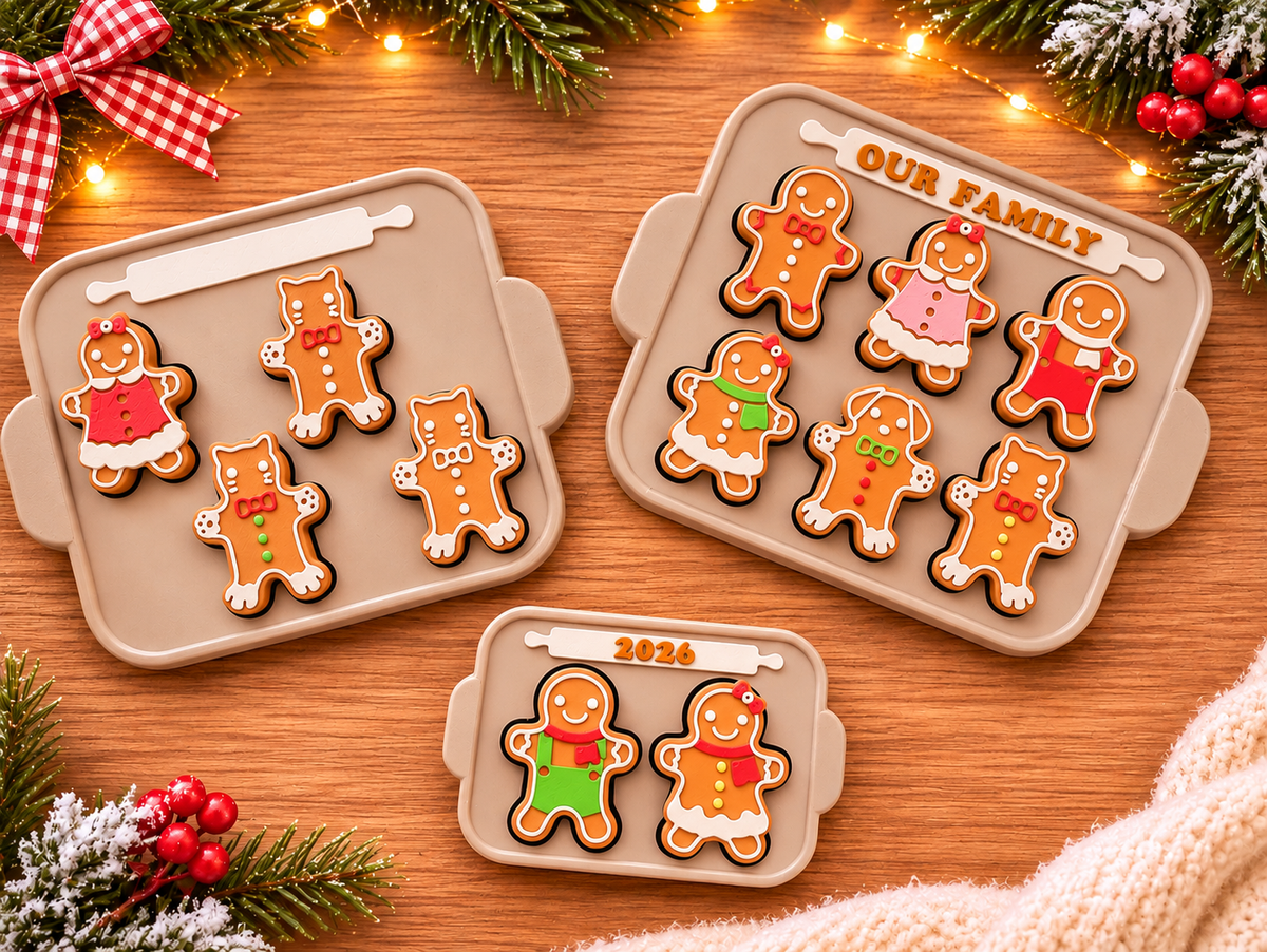 Gingerbread Family Clickers – Gepersonaliseerd Kerstcadeau