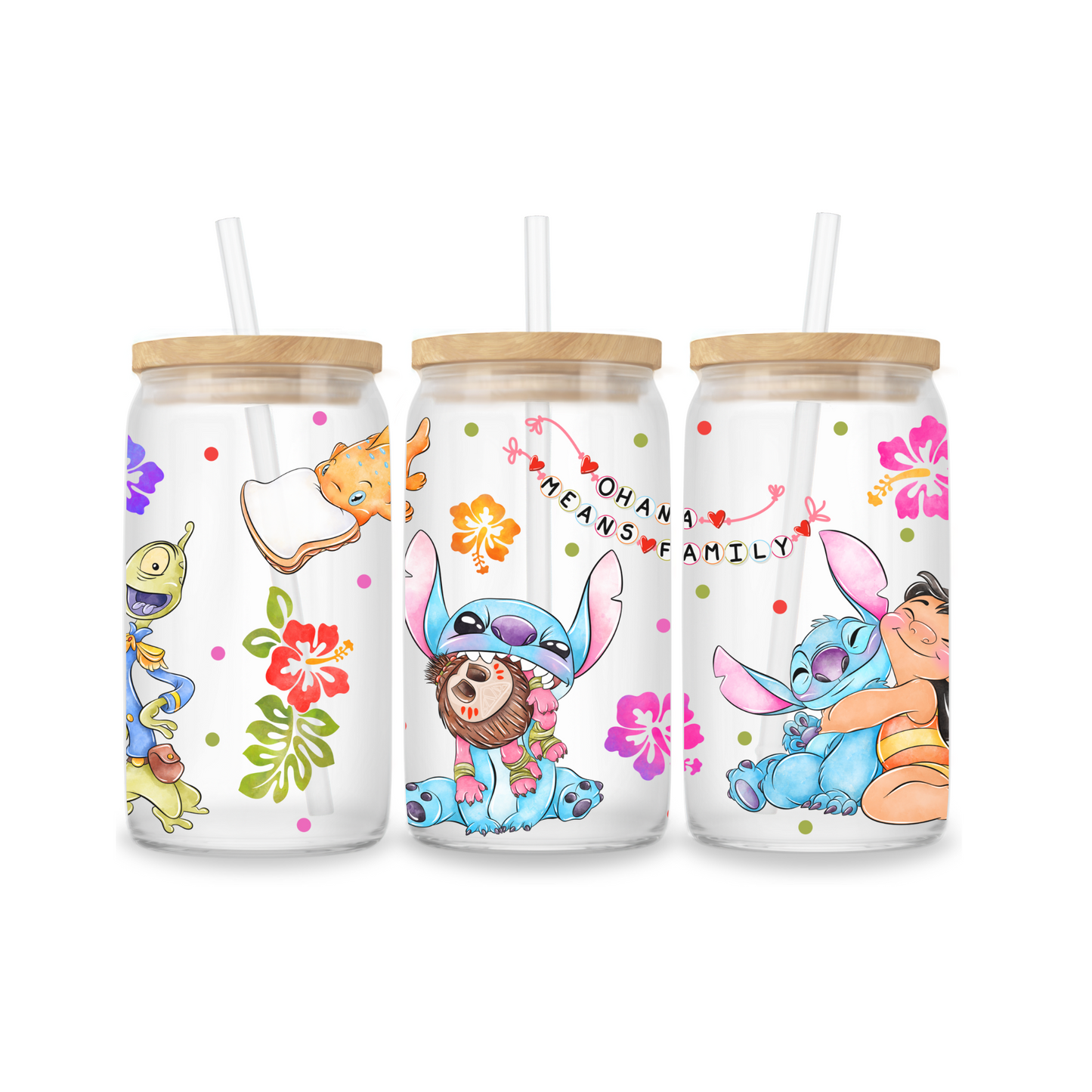 Glass Iced Coffee Cup 16oz - Stitch
