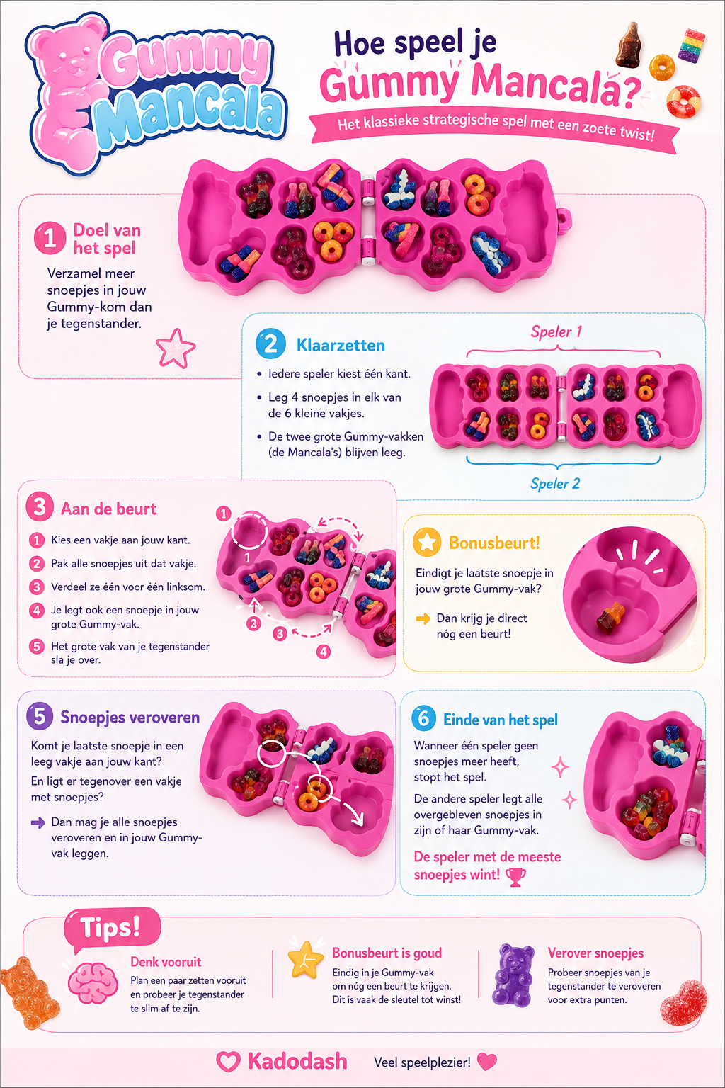 Gummy Mancala – Strategisch bordspel met snoepjes
