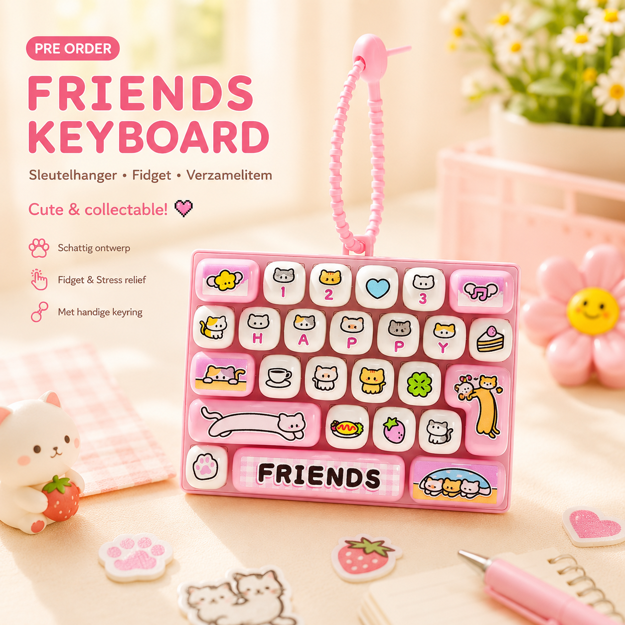 PRE ORDER! - Friends Keyboard Fidget Sleutelhanger