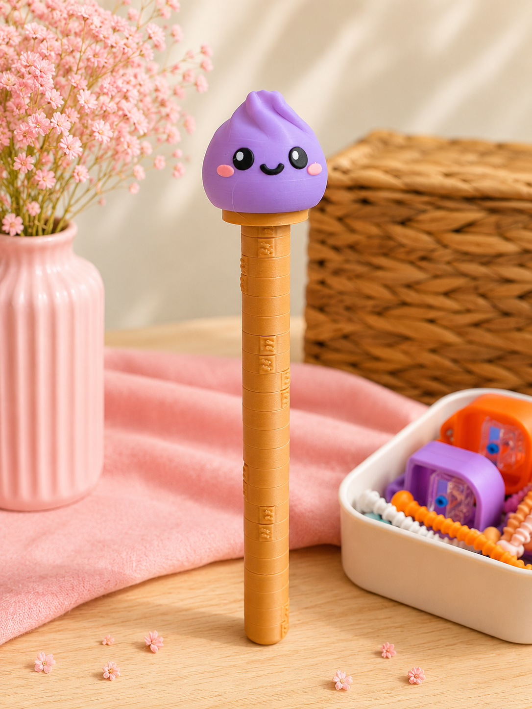 Kawaii Dumpling Clicker Pen – 3D Geprinte Fidget Pen