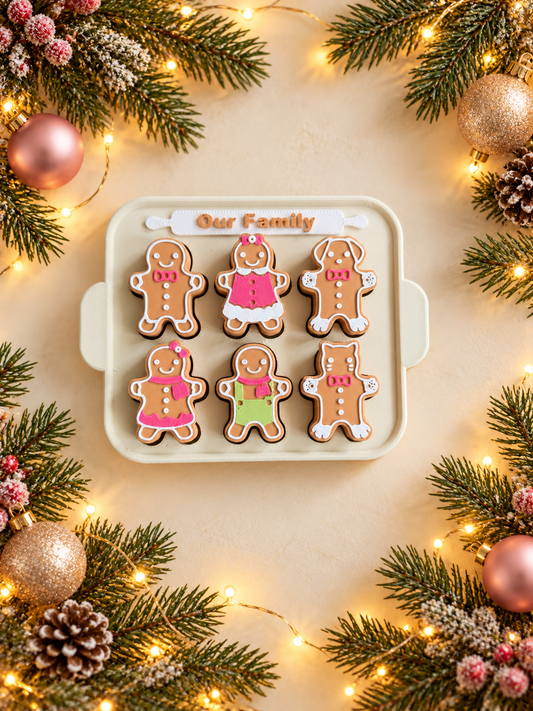 Gingerbread Family Clickers – Gepersonaliseerd Kerstcadeau
