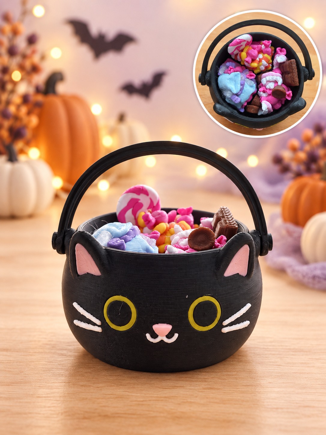 Halloween Clicker Bucket – 3D-geprint met 3 clickers