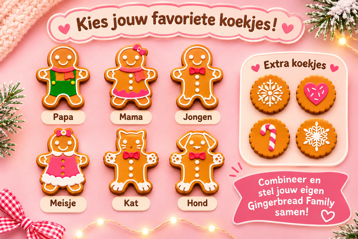 Gingerbread Family Clickers – Gepersonaliseerd Kerstcadeau