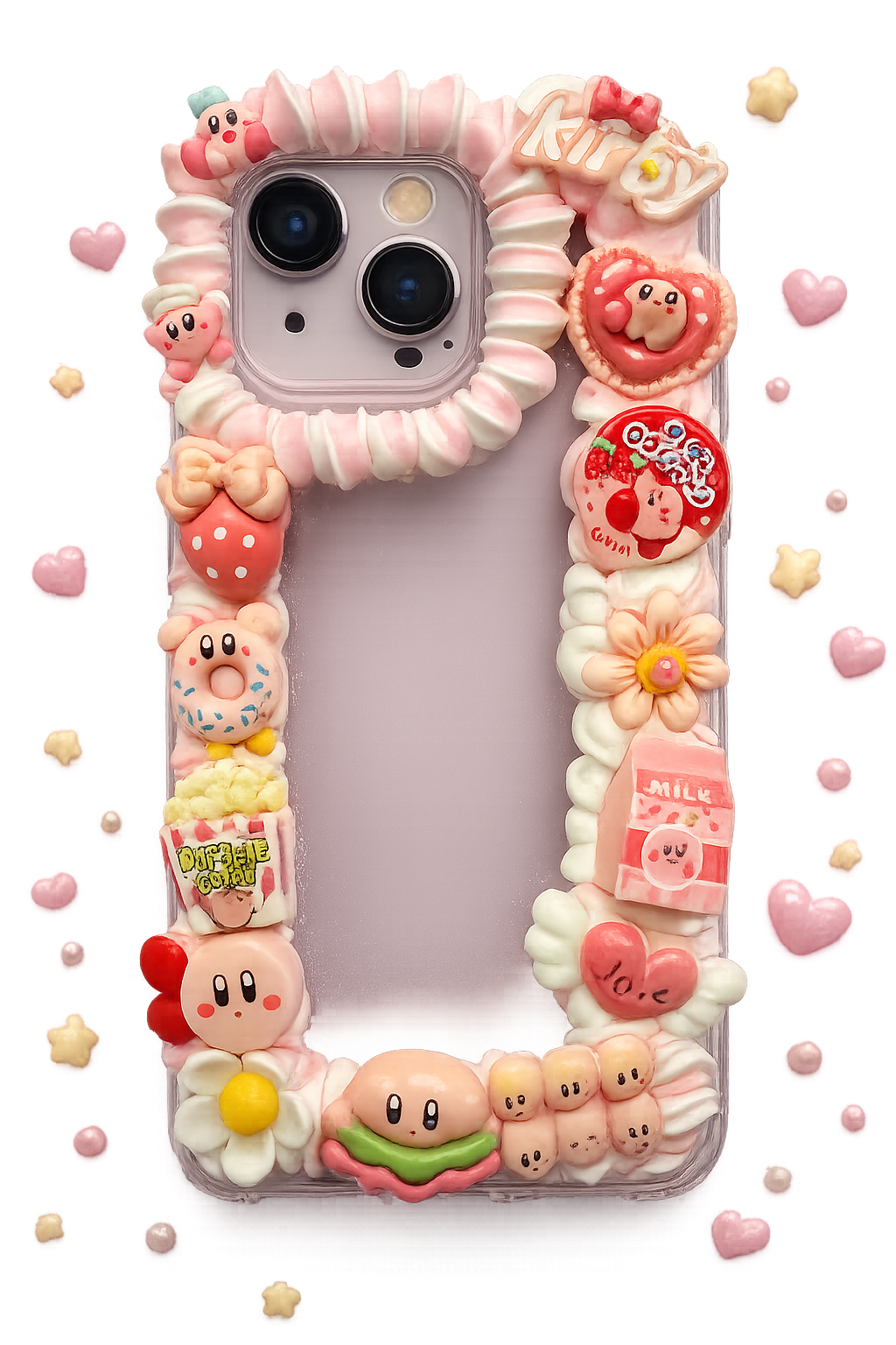 Luxuriöse Kawaii Decoden Handyhülle – Kirby Pink 🎀