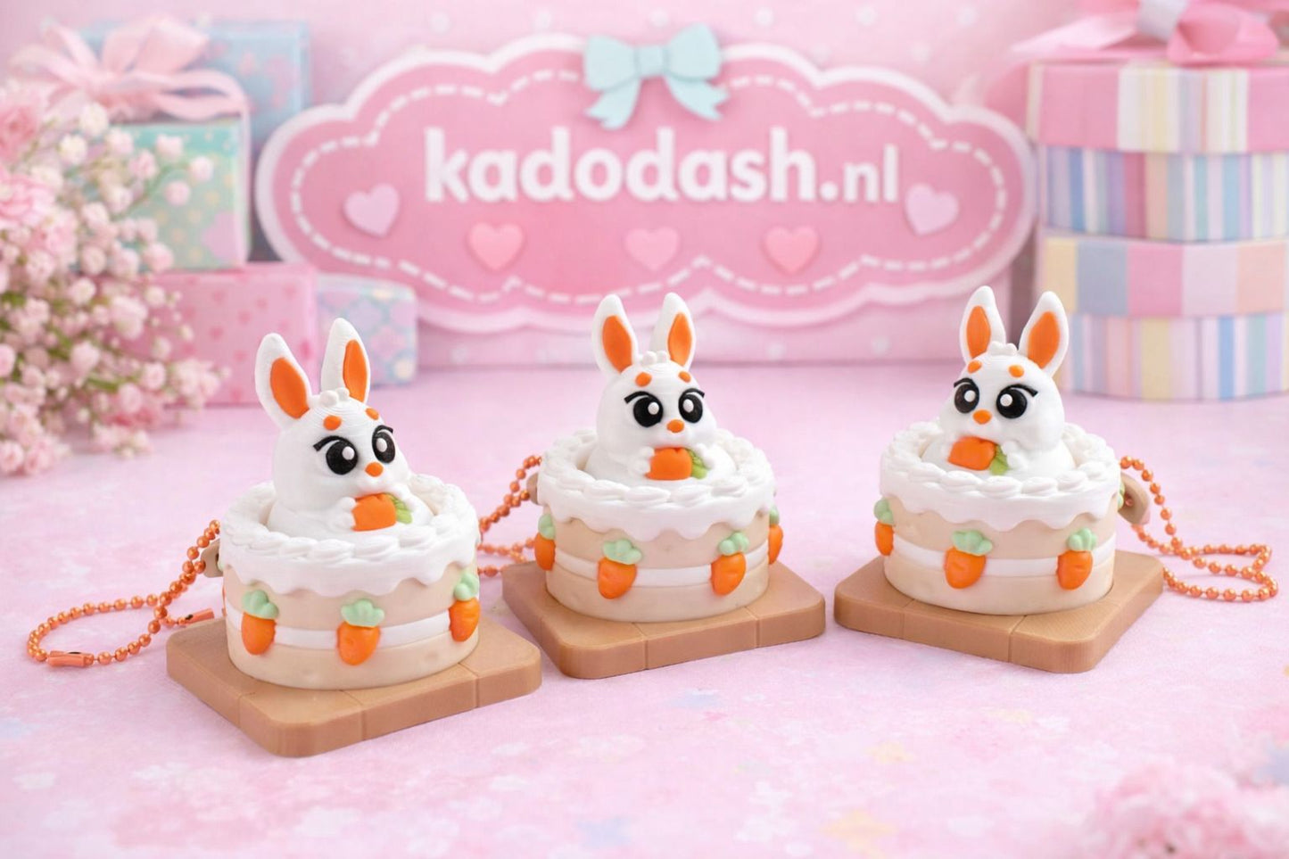Bunny Fidget Clicker Schlüsselanhänger | Cute 3D-Druck