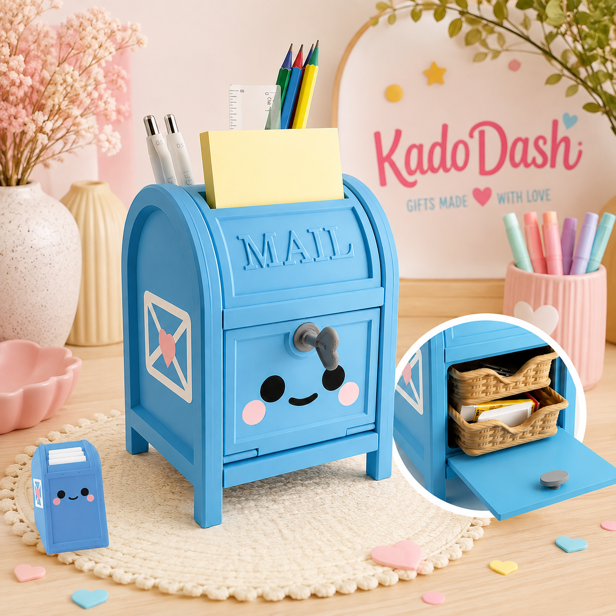 Kawaii Mailbox Schreibtisch-Organizer – Süßer Büro-Organizer