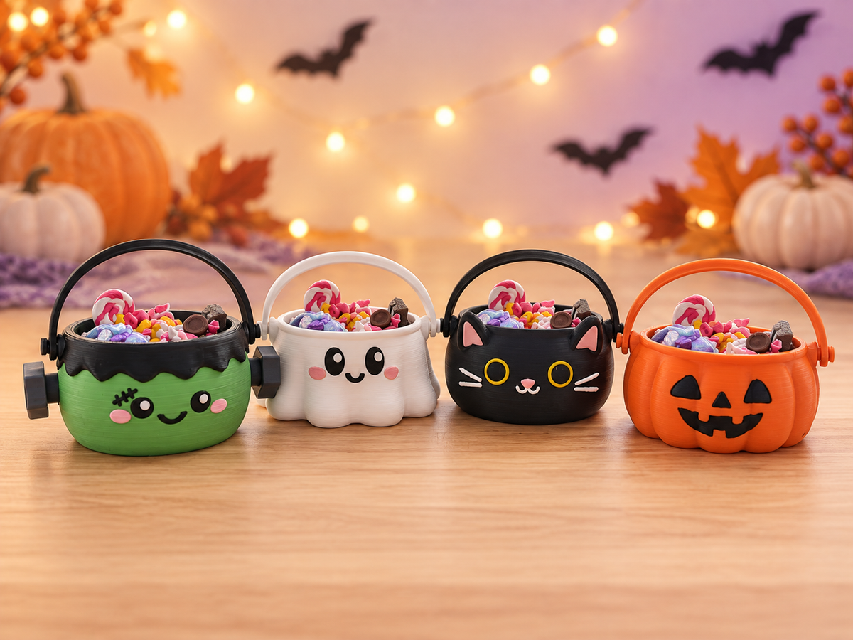 Halloween Clicker Bucket – 3D-geprint met 3 clickers