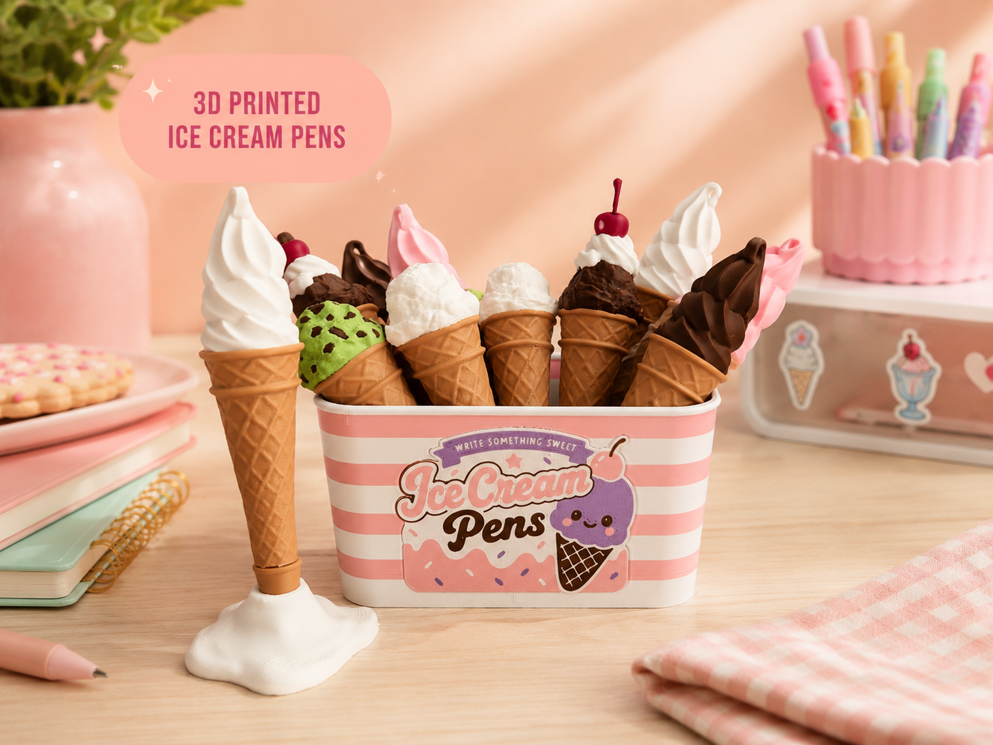 Ice Cream Pen – 3D Geprinte IJshoorn Pen