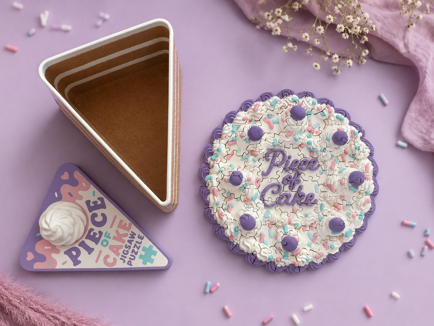 Piece of Cake™ 3D Geprinte Taartpuzzel met Bewaardoosje – 16 cm