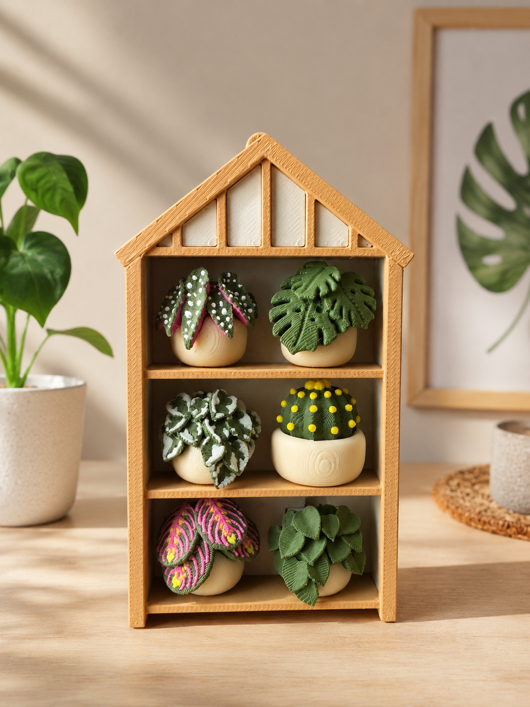 3D Printed Mini Greenhouse with Fidget Clicker Plants – Decoration & Stress Relief