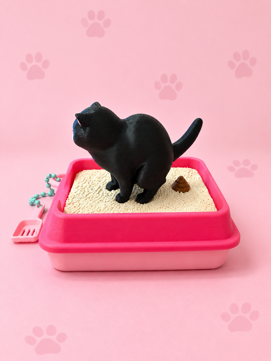 Kackende Katzen-Clicker – 3D-gedrucktes Fidget im Katzenklo