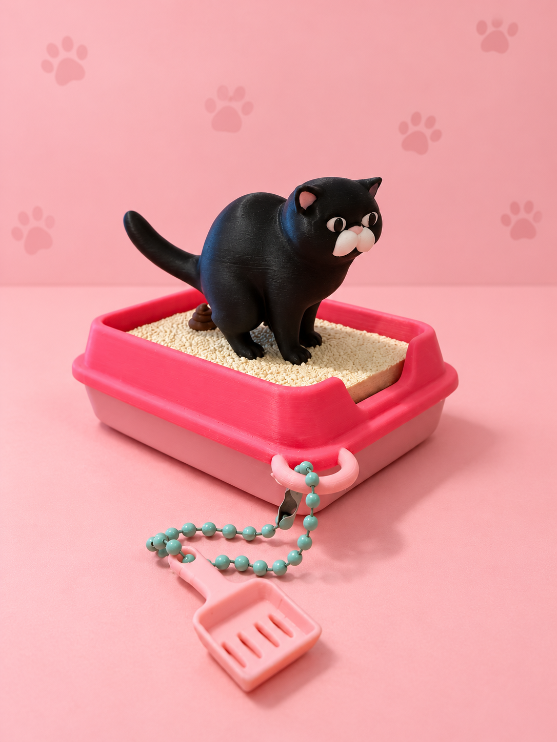 Kackende Katzen-Clicker – 3D-gedrucktes Fidget im Katzenklo