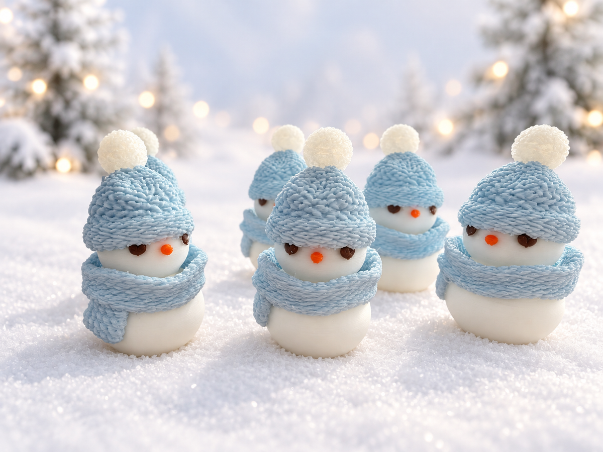 Snowman Fidget Clicker – 3D Printed