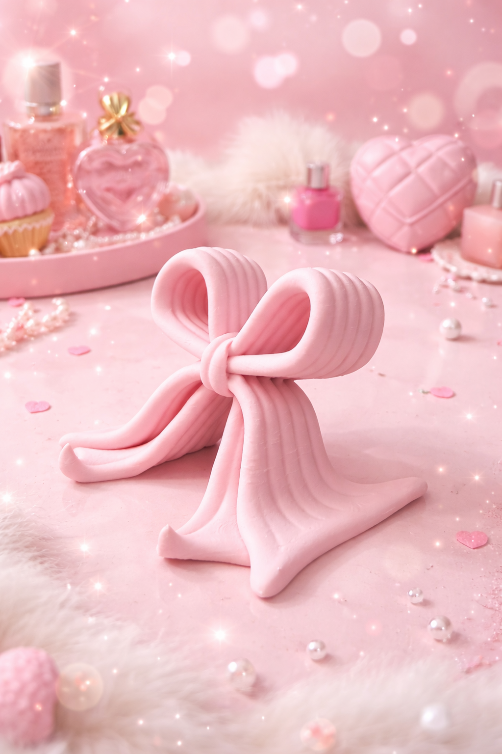Roze Strik Telefoon & Tablet Houder – Cute Aesthetic Bureau Accessoire