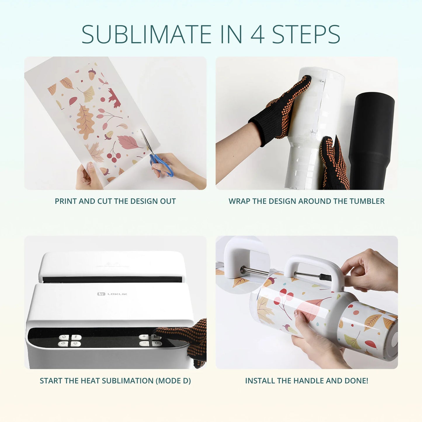 LOKLiK 40 oz Sublimatie Tumblers met Handvat – 2 stuks